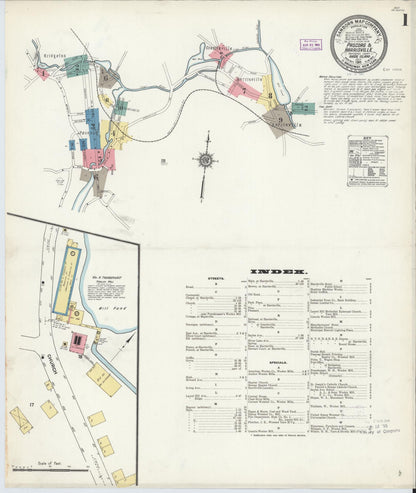 Sanborn Fire Insurance Map from Pascoag, Providence County, Rhode Island (1911), Sheet #0001 - Complete Map Set gallery image, historic Sanborn map, vintage wall art, Rhode Island Rhode Island