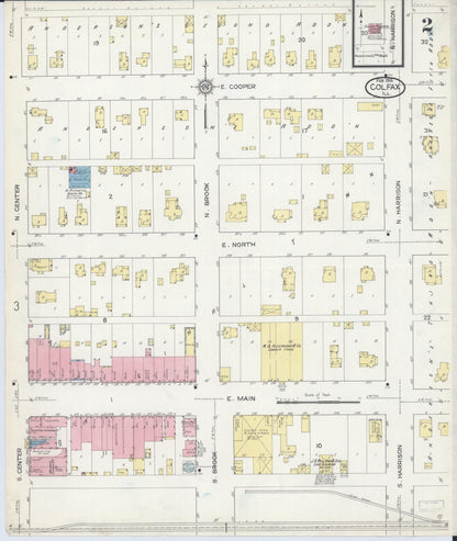 Sanborn Fire Insurance Map from Colfax, McLean County, Illinois (1914), Sheet #0002 - Complete Map Set gallery image, historic Sanborn map, vintage wall art, Illinois Illinois