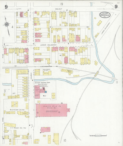 Sanborn Fire Insurance Map from Danville, Montour County, Pennsylvania (1930), Sheet #0009 - Complete Map Set gallery image, historic Sanborn map, vintage wall art, Pennsylvania Pennsylvania