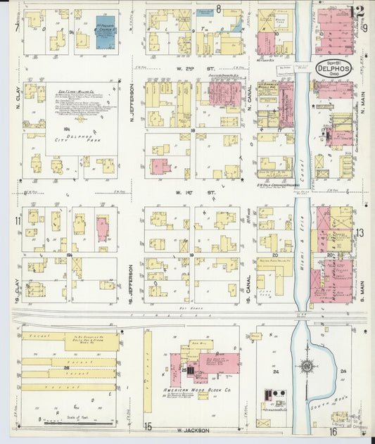 Sanborn Fire Insurance Map from Delphos, Van Wert And Allen Counties, Ohio (1911), Sheet #0012 - Historic Sanborn Fire Insurance Map Print, vintage old map wall art, antique decor, genealogy gift, Ohio Ohio map