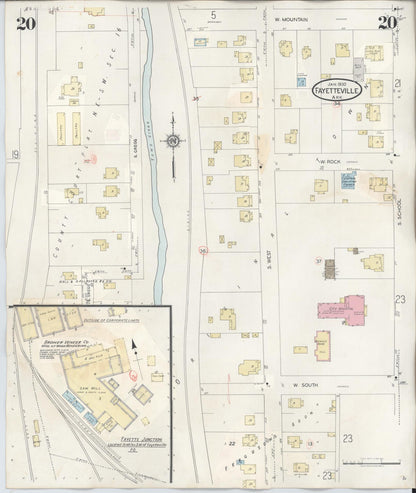 Sanborn Fire Insurance Map from Fayetteville, Washington County, Arkansas (1948), Sheet #0020 - Complete Map Set gallery image, historic Sanborn map, vintage wall art, Arkansas Arkansas