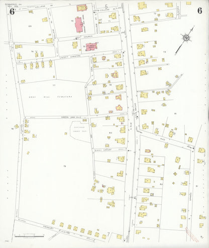 Sanborn Fire Insurance Map from Commerce, Jackson County, Georgia (1932), Sheet #0006 - Complete Map Set gallery image, historic Sanborn map, vintage wall art, Georgia Georgia