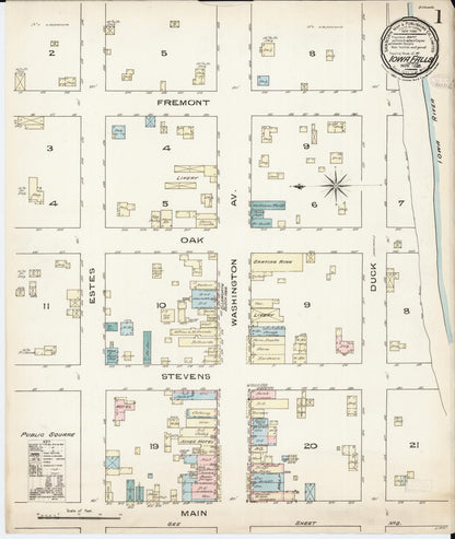 Sanborn Fire Insurance Map from Iowa Falls, Hardin County, Iowa (1885), Sheet #0001 - Historic Sanborn Fire Insurance Map Print