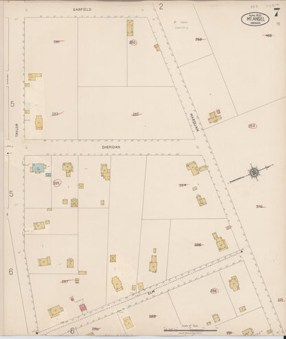 Sanborn Fire Insurance Map from Mount Angel, Marion County, Oregon (1931), Sheet #0007 - Complete Map Set gallery image, historic Sanborn map, vintage wall art, Oregon Oregon