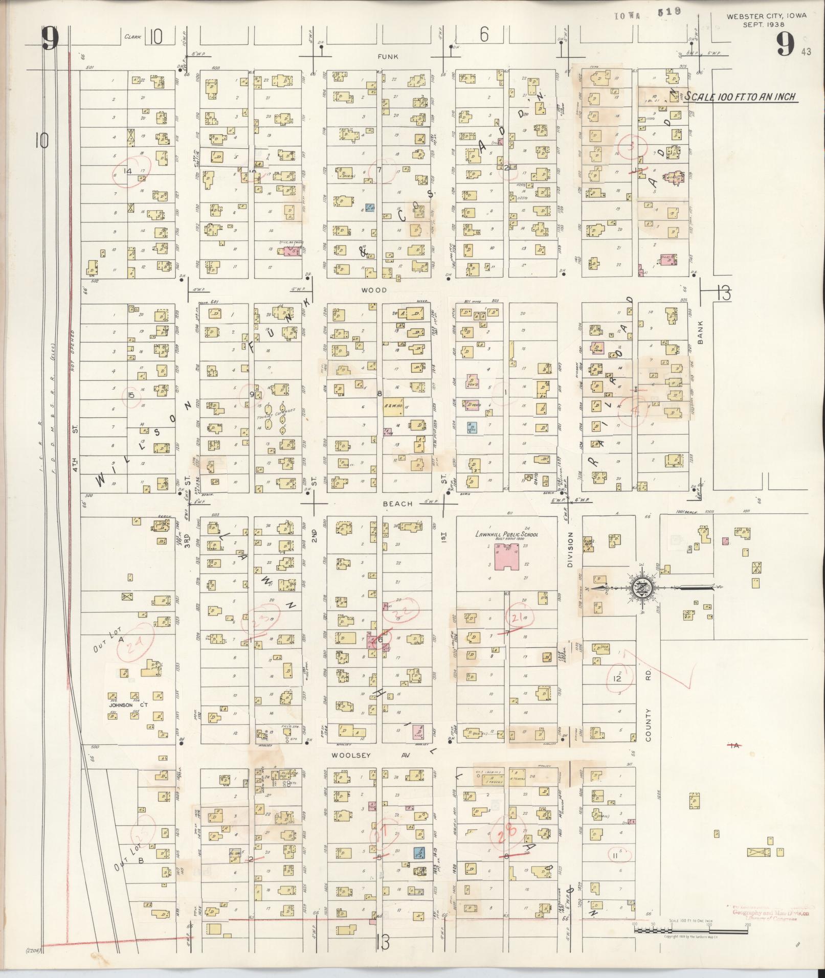 Sanborn Fire Insurance Map from Webster City, Hamilton County, Iowa (1950), Sheet #0009 - Historic Sanborn Fire Insurance Map Print