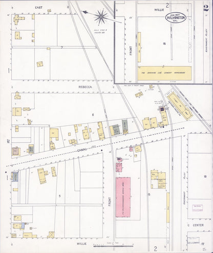 Sanborn Fire Insurance Map from Wilmington, Los Angeles County, California (1907), Sheet #0002 - Complete Map Set gallery image, historic Sanborn map, vintage wall art, California California