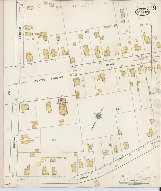 Sanborn Fire Insurance Map from Addison, Steuben County, New York (1945), Sheet #0009 - Historic Sanborn Fire Insurance Map Print, vintage old map wall art, antique decor, genealogy gift, New York New York map