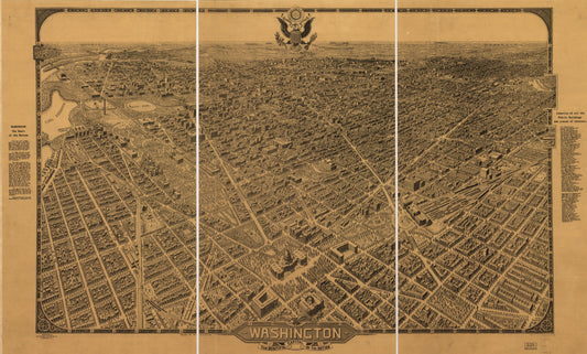 Washington, the beautiful capital of the nation. (1922) – Historic Bird’s-Eye View Panorama Print