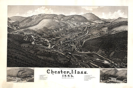 Chester, Mass., 1885 (1885) – Historic Bird’s-Eye View Panorama Print