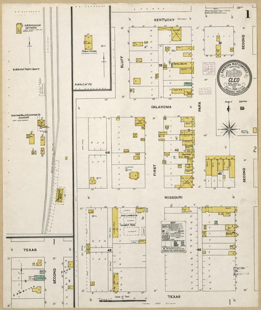 Sanborn Fire Insurance Map from Cleo, Major County, Oklahoma (1905), Sheet #0001 - Historic Sanborn Fire Insurance Map Print, vintage old map wall art, antique decor, genealogy gift, Oklahoma Oklahoma map