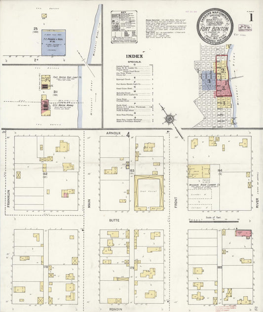 Sanborn Fire Insurance Map from Fort Benton, Chouteau County, Montana. (1910) – Historic Sanborn Fire Insurance Map Print