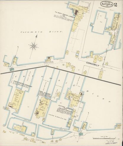 Sanborn Fire Insurance Map from Astoria, Clatsop County, Oregon (1888), Sheet #0002 - Complete Map Set gallery image, historic Sanborn map, vintage wall art, Oregon Oregon
