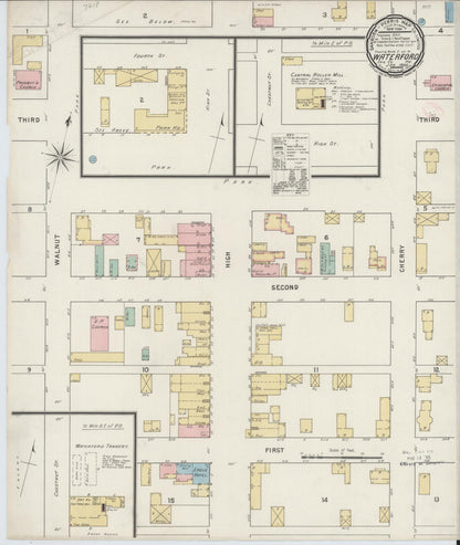 Sanborn Fire Insurance Map from Waterford, Erie County, Pennsylvania (1895), Sheet #0001 - Historic Sanborn Fire Insurance Map Print, vintage old map wall art, antique decor, genealogy gift, Pennsylvania Pennsylvania map