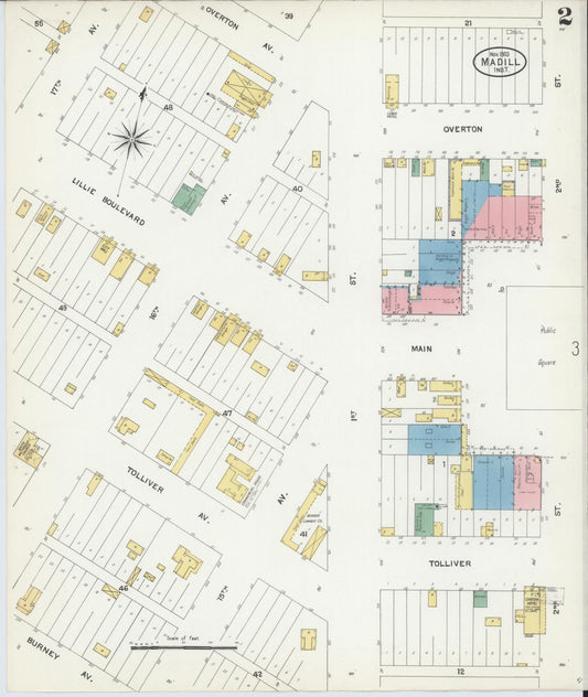 Sanborn Fire Insurance Map from Madill, Marshall County, Oklahoma (1903), Sheet #0002 - Historic Sanborn Fire Insurance Map Print, vintage old map wall art, antique decor, genealogy gift, Oklahoma Oklahoma map