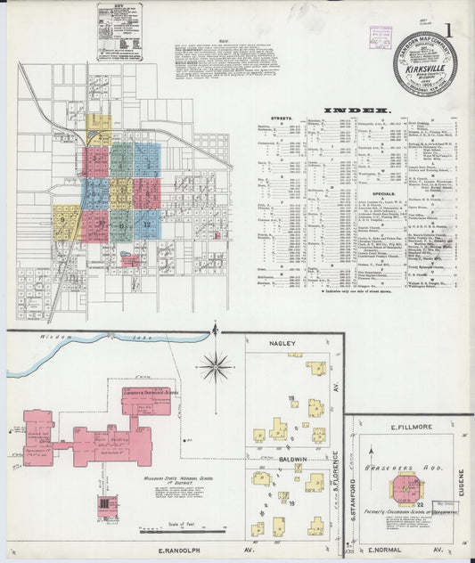 Sanborn Fire Insurance Map from Kirksville, Adair County, Missouri. (1906) – Historic Sanborn Fire Insurance Map Print