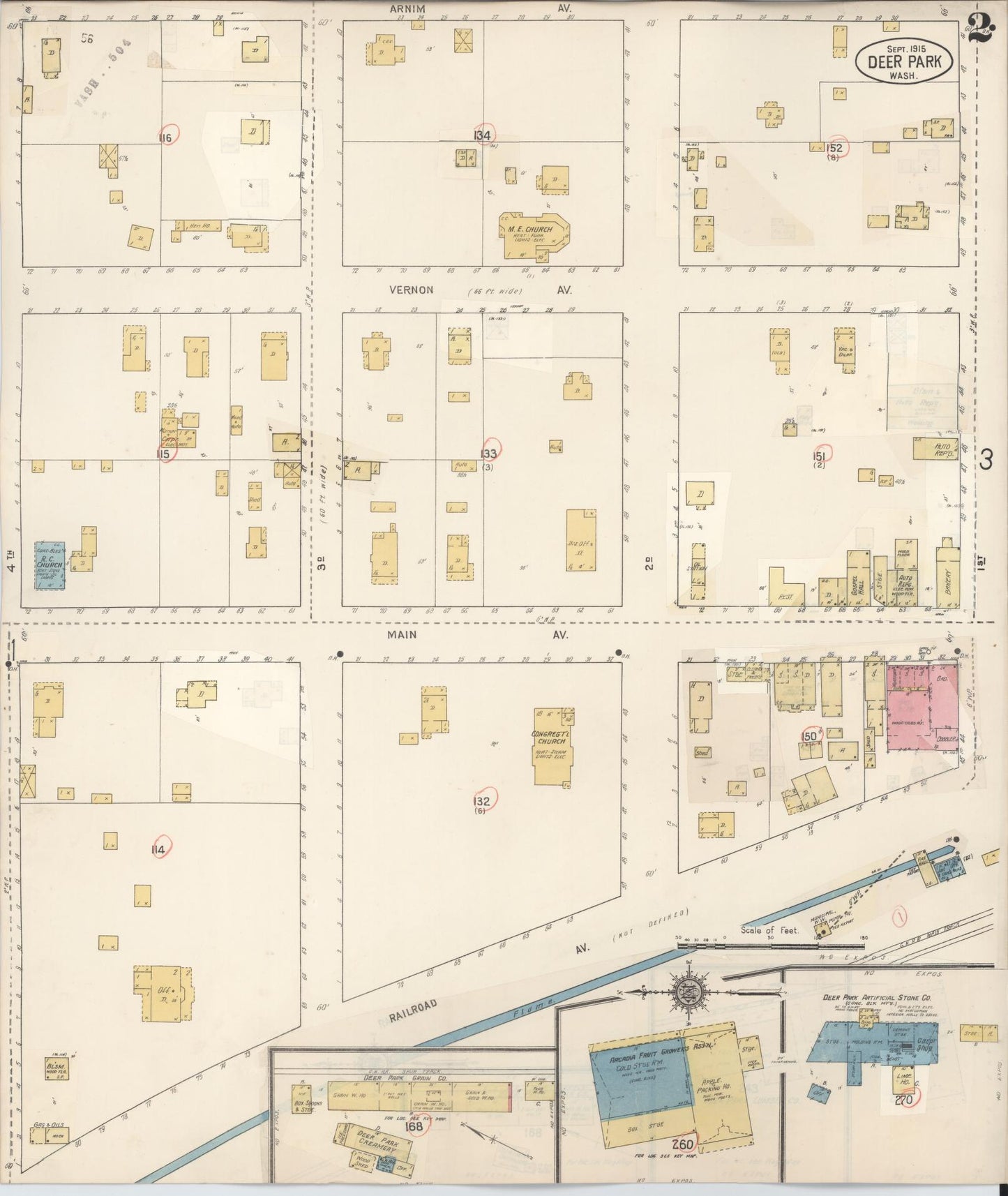 Sanborn Fire Insurance Map from Deer Park, Spokane County, Washington (1932), Sheet #0002 - Complete Map Set gallery image, historic Sanborn map, vintage wall art, Washington Washington