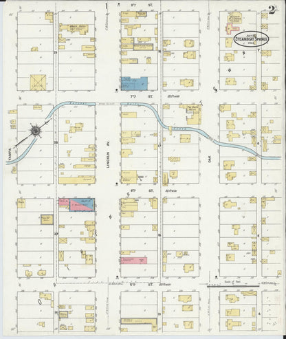 Sanborn Fire Insurance Map from Steamboat Springs, Routt County, Colorado (1911), Sheet #0002 - Complete Map Set gallery image, historic Sanborn map, vintage wall art, Colorado Colorado