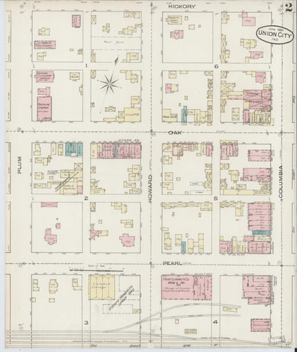 Sanborn Fire Insurance Map from Union City, Randolph County, Indiana (1885), Sheet #0002 - Historic Sanborn Fire Insurance Map Print, vintage old map wall art, antique decor, genealogy gift, Indiana Indiana map