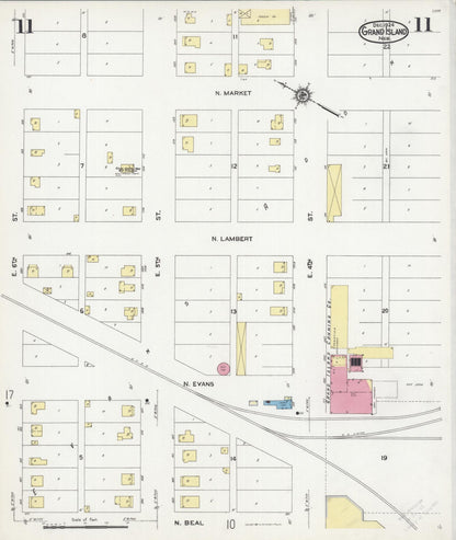 Sanborn Fire Insurance Map from Grand Island, Hall County, Nebraska (1924), Sheet #0011 - Complete Map Set gallery image, historic Sanborn map, vintage wall art, Nebraska Nebraska