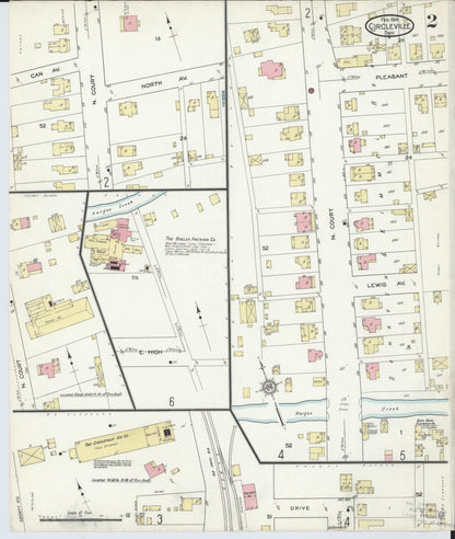 Sanborn Fire Insurance Map from Circleville, Pickaway County, Ohio (1914), Sheet #0002 - Historic Sanborn Fire Insurance Map Print, vintage old map wall art, antique decor, genealogy gift, Ohio Ohio map