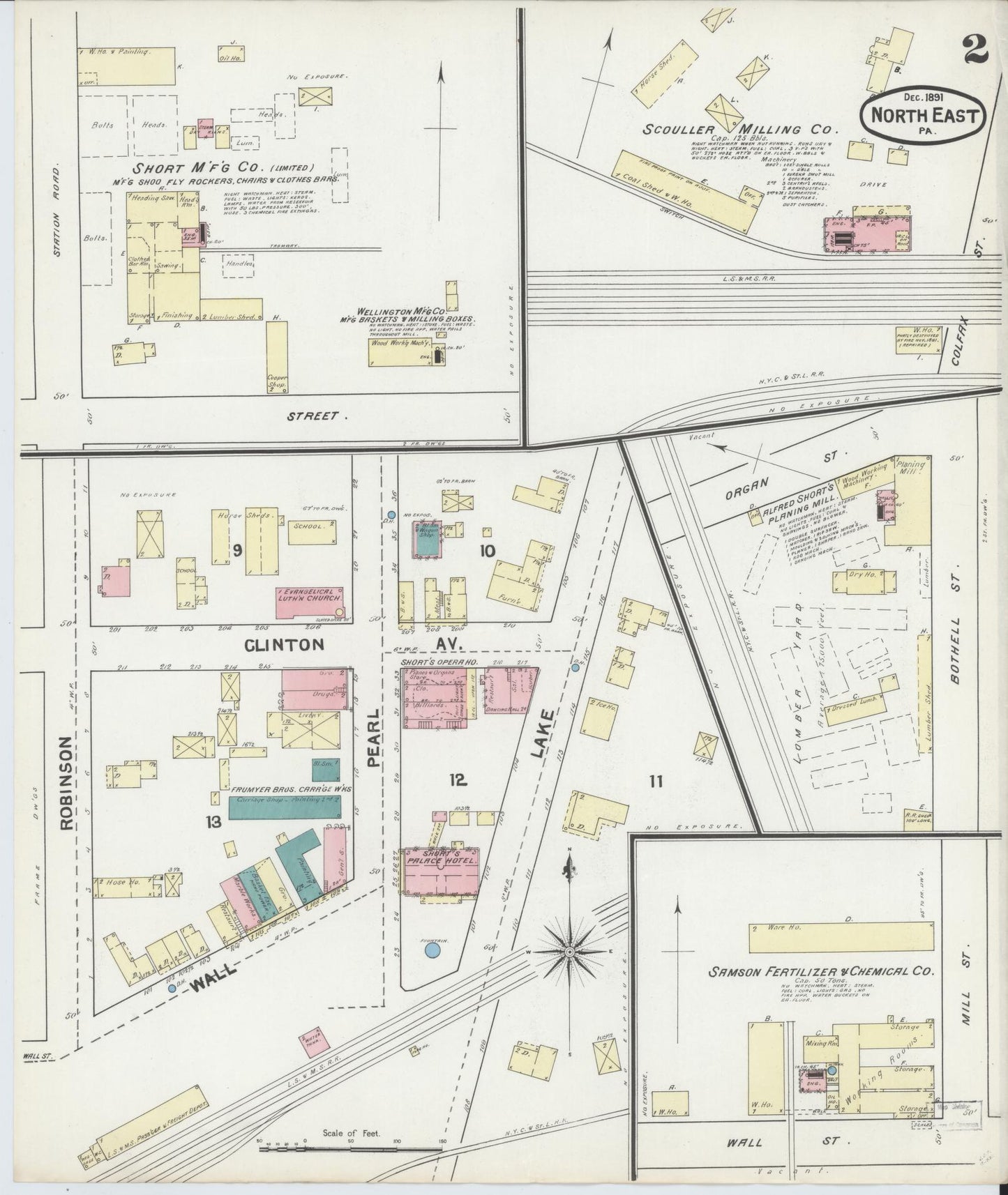 Sanborn Fire Insurance Map from North East, Erie County, Pennsylvania (1891), Sheet #0002 - Complete Map Set gallery image, historic Sanborn map, vintage wall art, Pennsylvania Pennsylvania