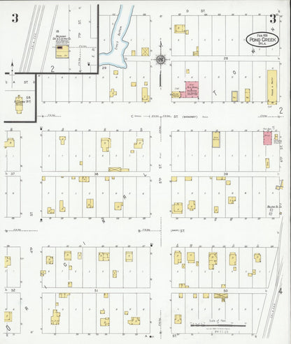 Sanborn Fire Insurance Map from Pond Creek, Grant County, Oklahoma (1928), Sheet #0003 - Complete Map Set gallery image, historic Sanborn map, vintage wall art, Oklahoma Oklahoma