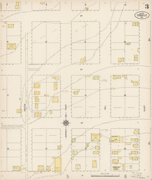 Sanborn Fire Insurance Map from Coquille, Coos County, Oregon (1915), Sheet #0003 - Historic Sanborn Fire Insurance Map Print, vintage old map wall art, antique decor, genealogy gift, Oregon Oregon map