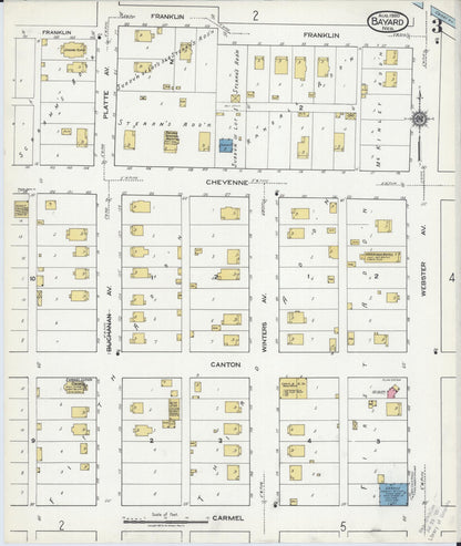 Sanborn Fire Insurance Map from Bayard, Morrill County, Nebraska (1920), Sheet #0003 - Complete Map Set gallery image, historic Sanborn map, vintage wall art, Nebraska Nebraska