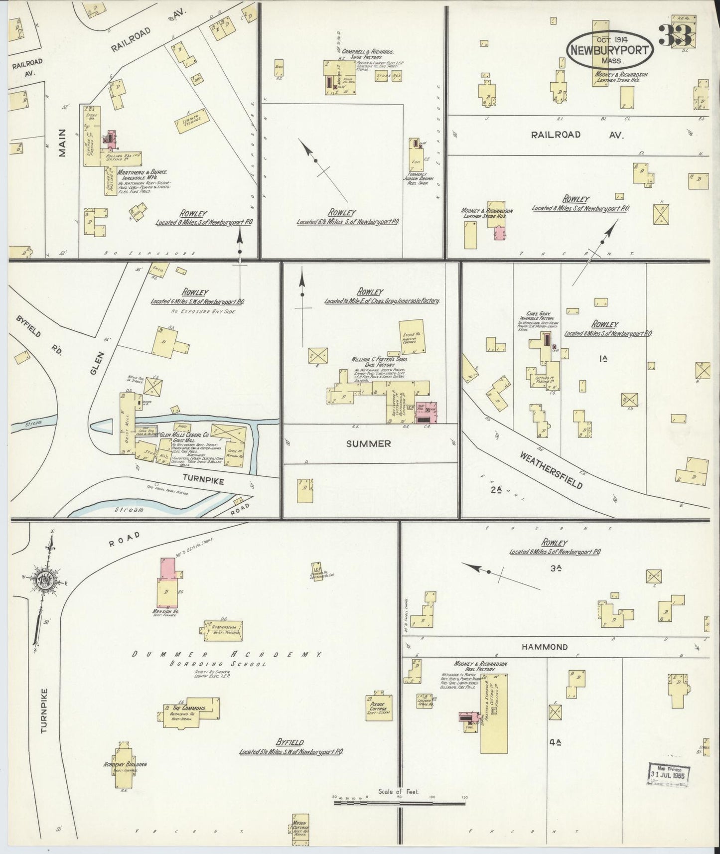 Sanborn Fire Insurance Map from Newburyport, Essex County, Massachusetts (1914), Sheet #0033 - Complete Map Set gallery image, historic Sanborn map, vintage wall art, Massachusetts Massachusetts