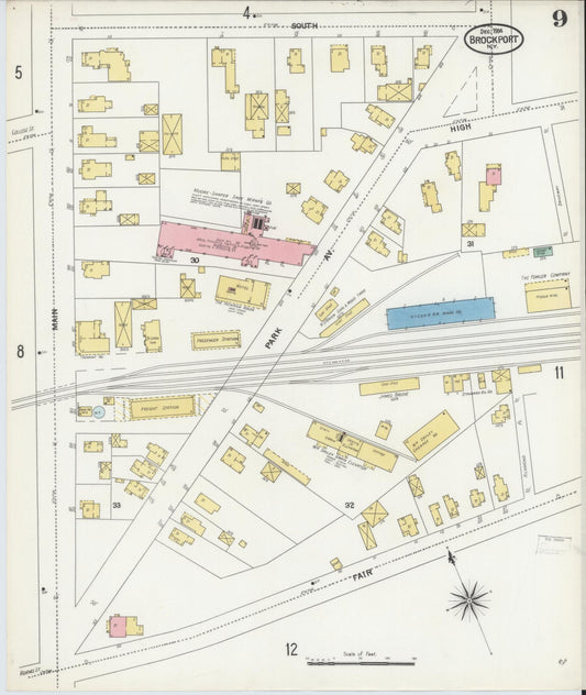 Sanborn Fire Insurance Map from Brockport, Monroe County, New York (1904), Sheet #0009 - Historic Sanborn Fire Insurance Map Print, vintage old map wall art, antique decor, genealogy gift, New York New York map