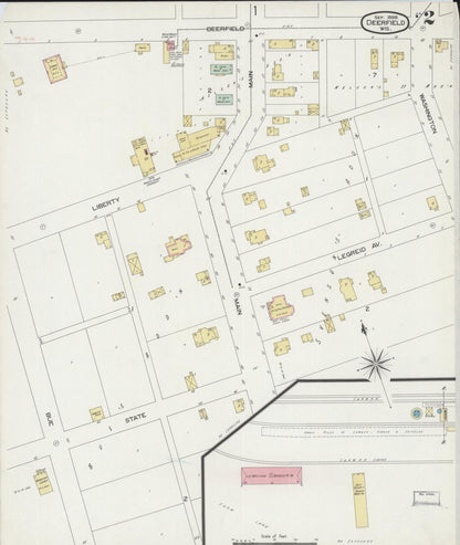 Sanborn Fire Insurance Map from Deerfield, Dane County, Wisconsin (1898), Sheet #0002 - Complete Map Set gallery image, historic Sanborn map, vintage wall art, Wisconsin Wisconsin