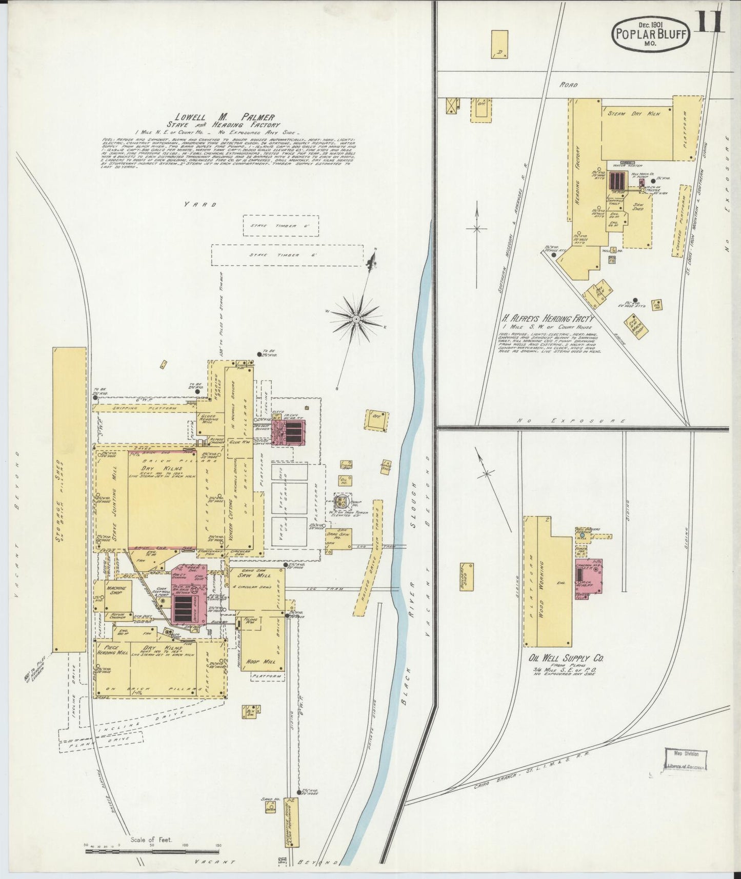 Sanborn Fire Insurance Map from Poplar Bluff, Butler County, Missouri (1901), Sheet #0011 - Historic Sanborn Fire Insurance Map Print, vintage old map wall art, antique decor, genealogy gift, Missouri Missouri map
