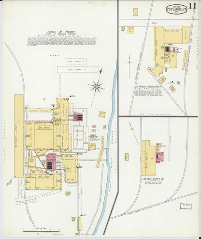 Sanborn Fire Insurance Map from Poplar Bluff, Butler County, Missouri (1901), Sheet #0011 - Historic Sanborn Fire Insurance Map Print, vintage old map wall art, antique decor, genealogy gift, Missouri Missouri map