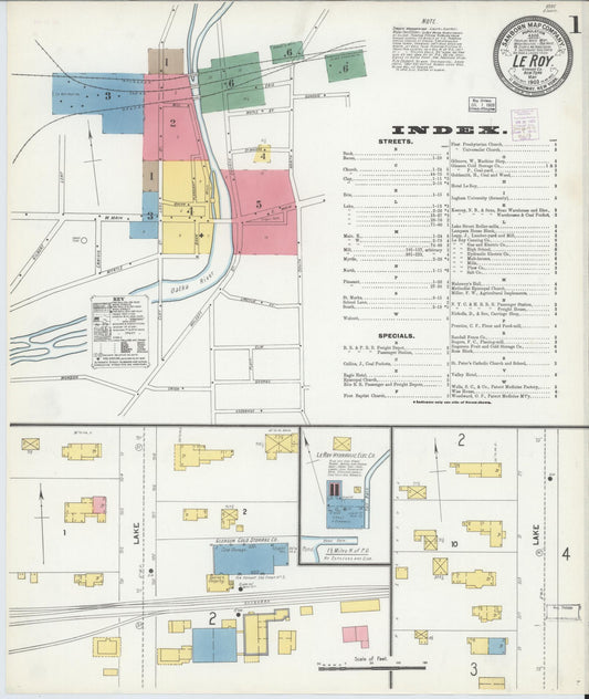 Sanborn Fire Insurance Map from Le Roy, Genesee County, New York. (1903) – Historic Sanborn Fire Insurance Map Print
