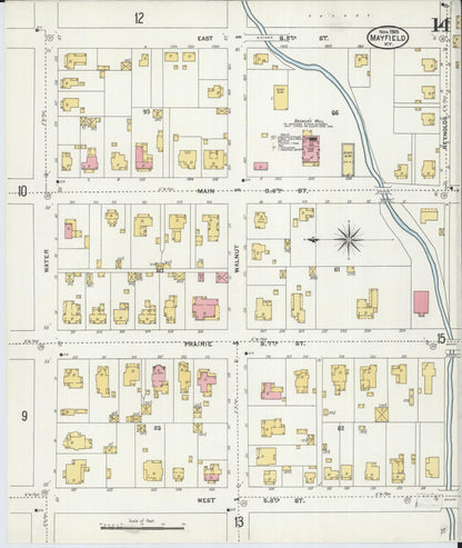 Sanborn Fire Insurance Map from Mayfield, Graves County, Kentucky (1905), Sheet #0014 - Complete Map Set gallery image, historic Sanborn map, vintage wall art, Kentucky Kentucky
