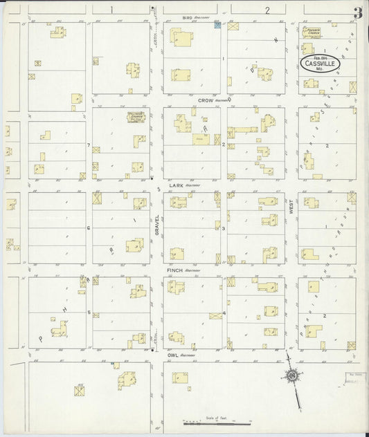 Sanborn Fire Insurance Map from Cassville, Barry County, Missouri (1914), Sheet #0003 - Historic Sanborn Fire Insurance Map Print, vintage old map wall art, antique decor, genealogy gift, Missouri Missouri map