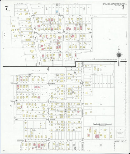 Sanborn Fire Insurance Map from North Canton, Stark County, Ohio (1948), Sheet #0007 - Complete Map Set gallery image, historic Sanborn map, vintage wall art, Ohio Ohio