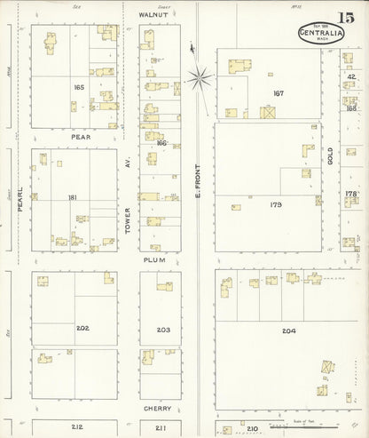 Sanborn Fire Insurance Map from Centralia, Lewis County, Washington (1891), Sheet #0015 - Complete Map Set gallery image, historic Sanborn map, vintage wall art, Washington Washington