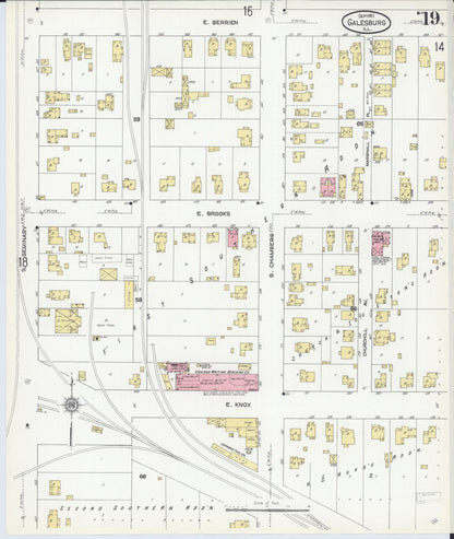 Sanborn Fire Insurance Map from Galesburg, Knox County, Illinois (1911), Sheet #0019 - Complete Map Set gallery image, historic Sanborn map, vintage wall art, Illinois Illinois