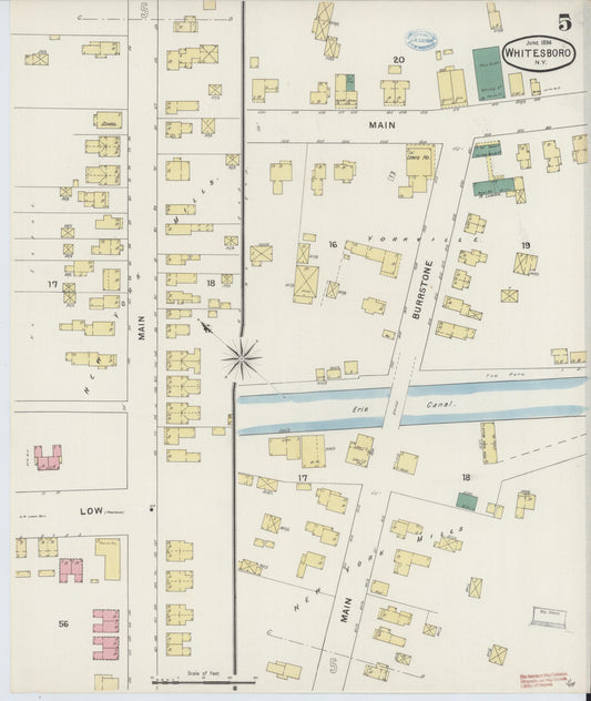 Sanborn Fire Insurance Map from Whitesboro, Oneida County, New York (1894), Sheet #0005 - Historic Sanborn Fire Insurance Map Print, vintage old map wall art, antique decor, genealogy gift, New York New York map