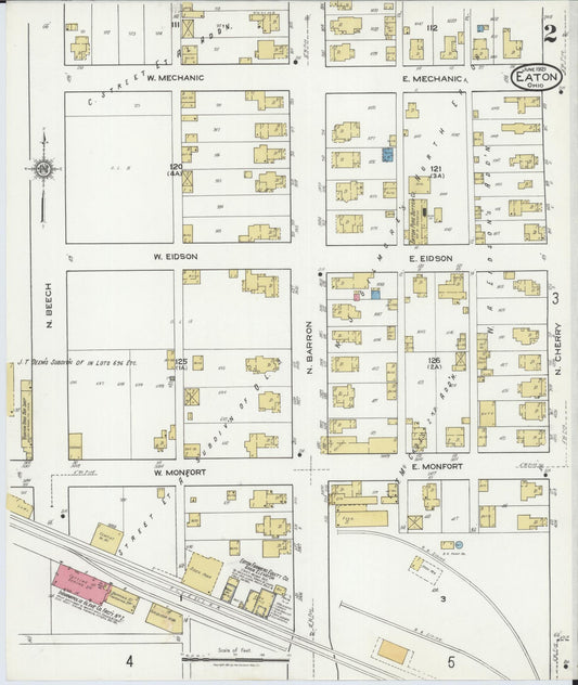 Sanborn Fire Insurance Map from Eaton, Preble County, Ohio (1921), Sheet #0002 - Historic Sanborn Fire Insurance Map Print, vintage old map wall art, antique decor, genealogy gift, Ohio Ohio map