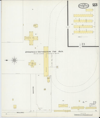 Sanborn Fire Insurance Map from Springfield, Greene County, Missouri (1896), Sheet #0023 - Complete Map Set gallery image, historic Sanborn map, vintage wall art, Missouri Missouri