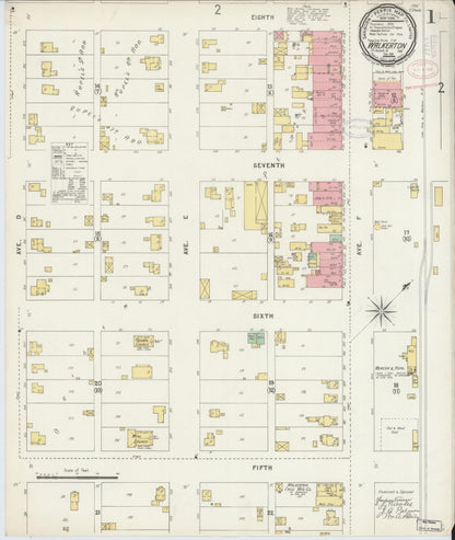 Sanborn Fire Insurance Map from Walkerton, Saint Joseph County, Indiana (1898), Sheet #0001 - Historic Sanborn Fire Insurance Map Print, vintage old map wall art, antique decor, genealogy gift, Indiana Indiana map