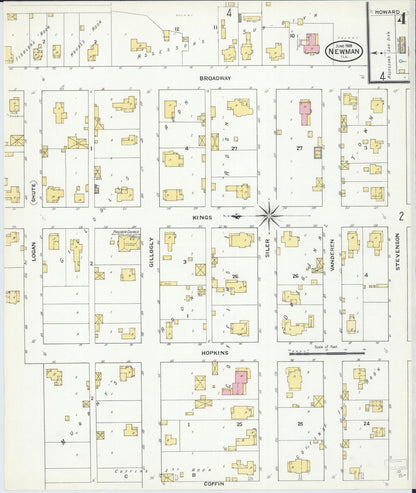 Sanborn Fire Insurance Map from Newman, Douglas County, Illinois (1909), Sheet #0004 - Complete Map Set gallery image, historic Sanborn map, vintage wall art, Illinois Illinois
