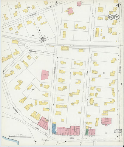 Sanborn Fire Insurance Map from Hudson, Middlesex County, Massachusetts (1903), Sheet #0004 - Complete Map Set gallery image, historic Sanborn map, vintage wall art, Massachusetts Massachusetts
