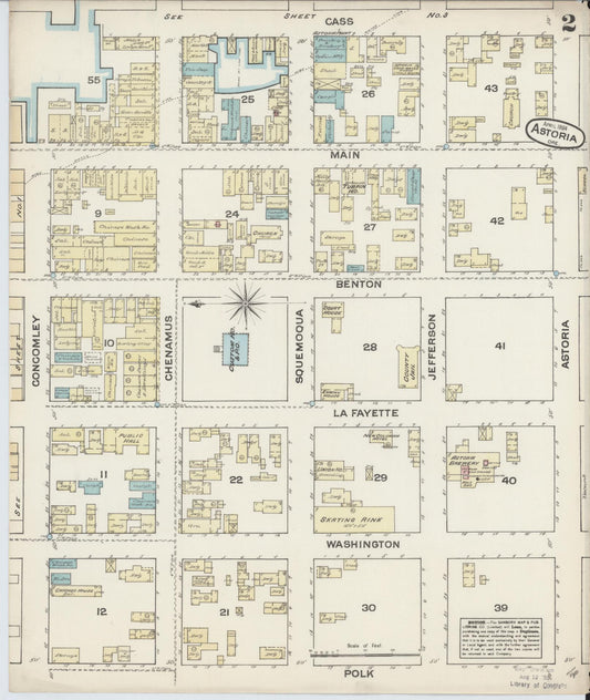 Sanborn Fire Insurance Map from Astoria, Clatsop County, Oregon (1884), Sheet #0002 - Historic Sanborn Fire Insurance Map Print, vintage old map wall art, antique decor, genealogy gift, Oregon Oregon map