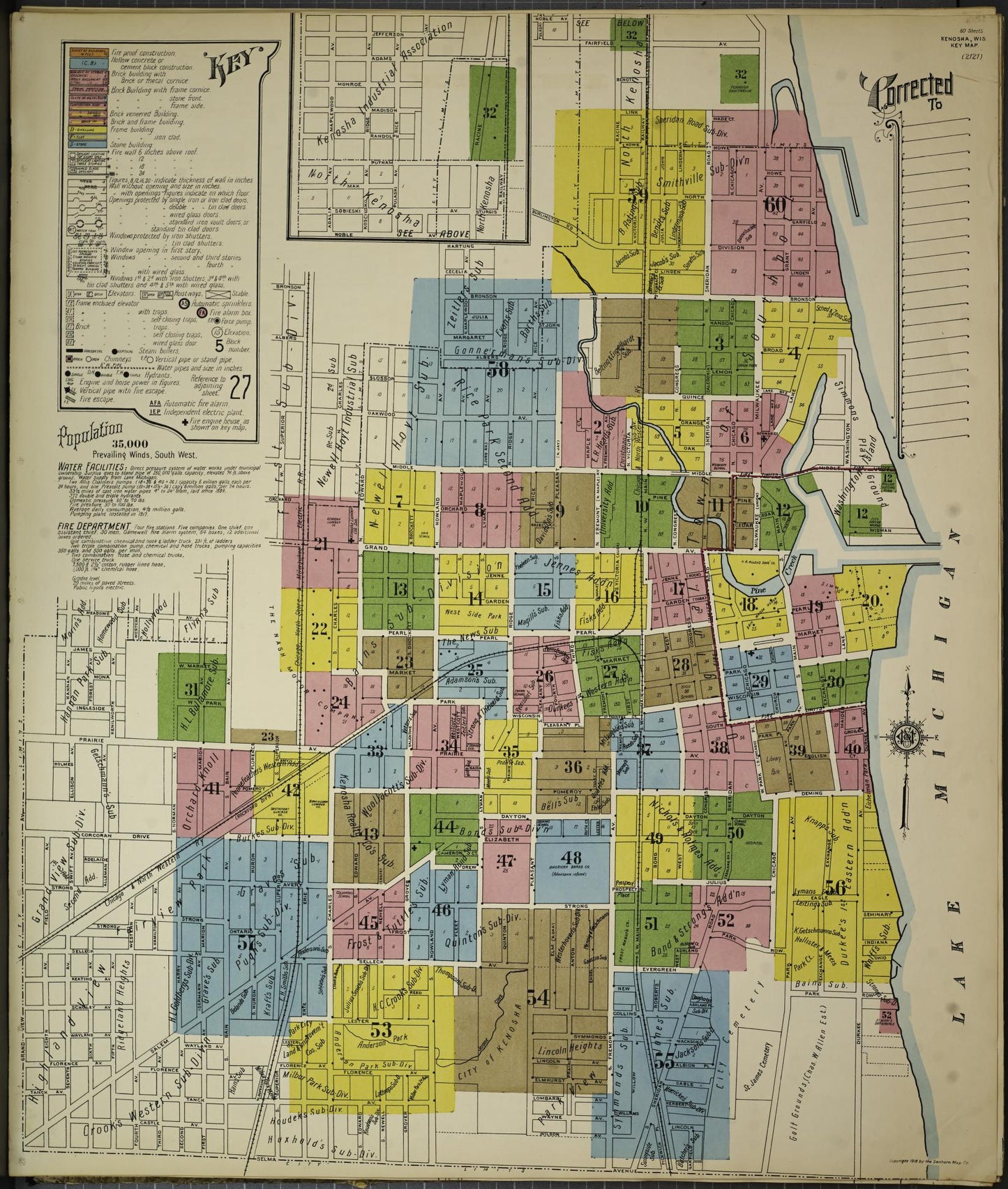 Sanborn Fire Insurance Map from Kenosha, Kenosha County, Wisconsin. (1918), Sheet 4