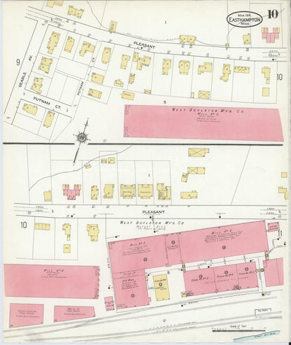 Sanborn Fire Insurance Map from East Hampton, Hampshire County, Massachusetts (1916), Sheet #0010 - Complete Map Set gallery image, historic Sanborn map, vintage wall art, Massachusetts Massachusetts