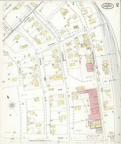 Sanborn Fire Insurance Map from Dunsmuir, Siskiyou County, California (1903), Sheet #0002 - Historic Sanborn Fire Insurance Map Print, vintage old map wall art, antique decor, genealogy gift, California California map