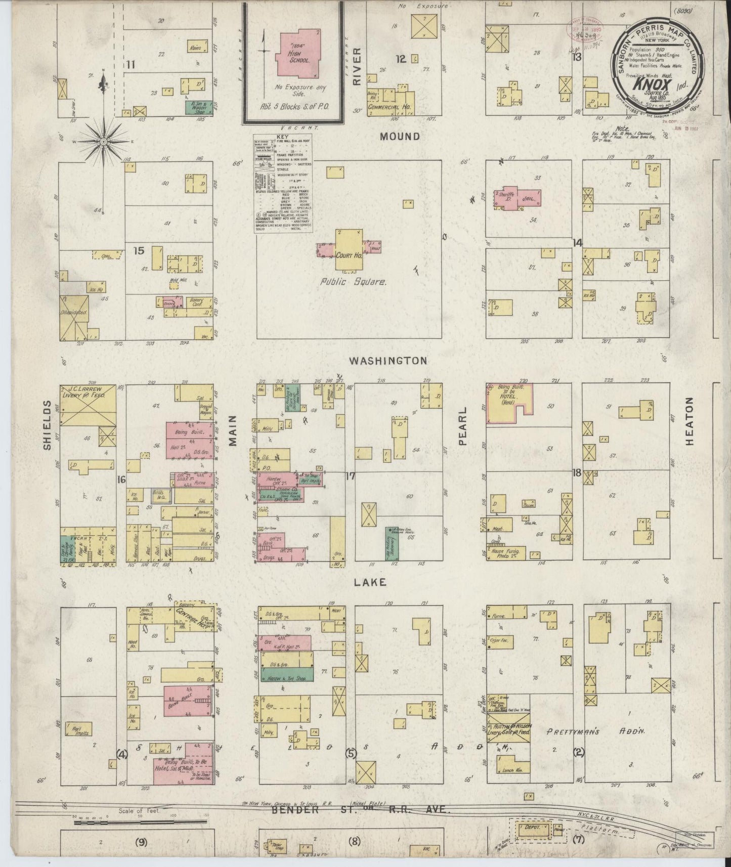 Sanborn Fire Insurance Map from Knox, Starke County, Indiana. (1895) – Historic Sanborn Fire Insurance Map Print